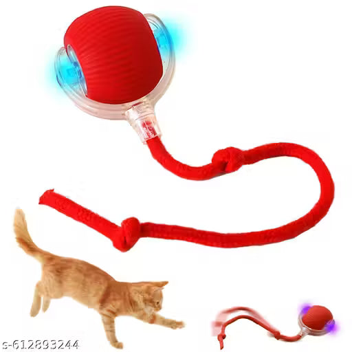 Rolling Cat Ball – 360° Smart Automatic Play Toy for Cats & Kittens, Chewie Viral Red Ball