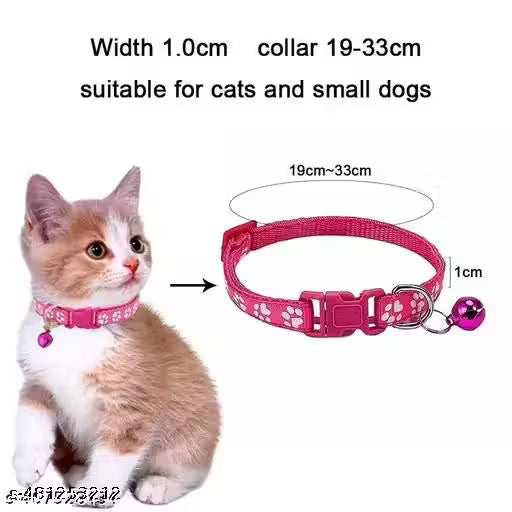 PurryPaws Nylon Cat Harness Collar Pack of 4 | Adjustable & Reflective Collars for Cats, Kittens & Persian Cats | Durable, Lightweight & Stylish Everyday Wear