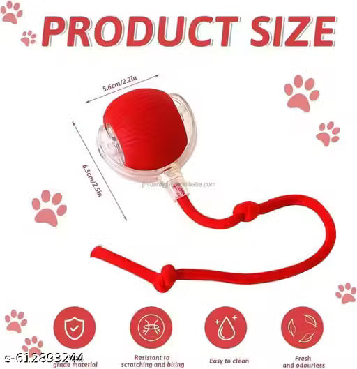 Rolling Cat Ball – 360° Smart Automatic Play Toy for Cats & Kittens, Chewie Viral Red Ball