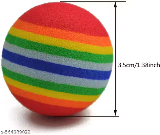 PurryPlay Soft Foam Cat Toy Balls | 4-Pack Colorful Rainbow Balls for Cats & Kittens | Lightweight EVA Foam Interactive Toys for Indoor Play, Training & Chewing