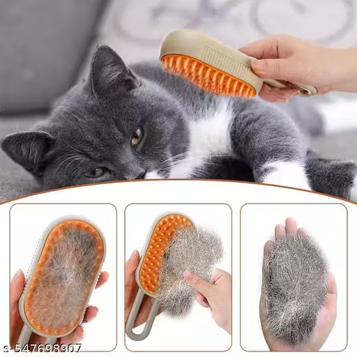 Breedo 3-in-1 Cat Steam Brush | Pet Grooming Comb for Cats & Dogs | Detangle, Remove Loose Hair & Massage | Self-Cleaning Steam Brush for Soft, Shiny Fur