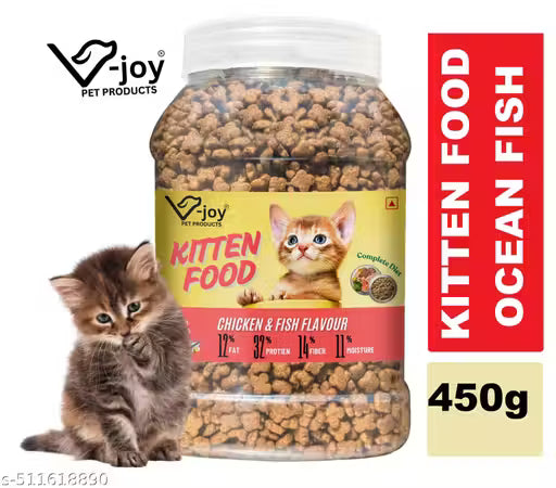 Kitten Ocean Fish Dry Cat Food – Complete Balanced Diet with Natural Ingredients, Vitamins & Minerals (450g)
