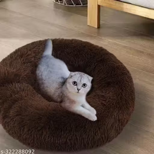 Zexsazone Plush Round Cat Bed – 50 cm Cozy Nest for Indoor Cats & Kittens