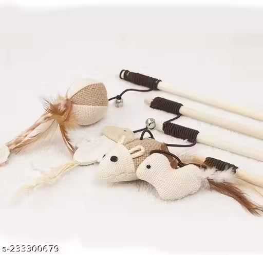 Woofy Spiral Cat Teaser Wand – 40cm Feather Interactive Play Stick for Cats & Kittens