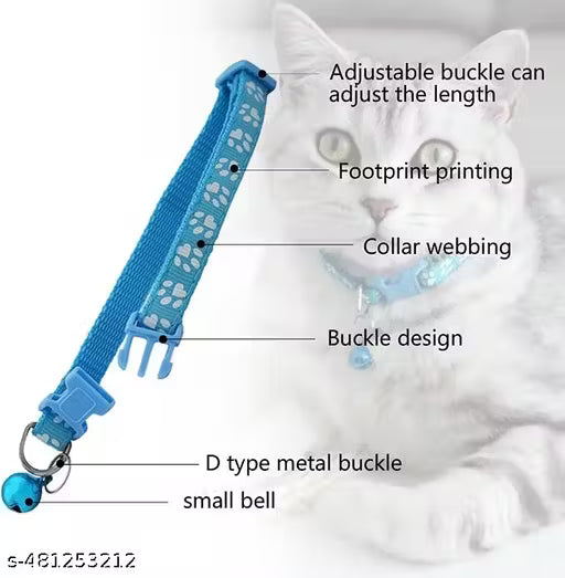 PurryPaws Nylon Cat Harness Collar Pack of 4 | Adjustable & Reflective Collars for Cats, Kittens & Persian Cats | Durable, Lightweight & Stylish Everyday Wear