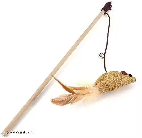 Woofy Spiral Cat Teaser Wand – 40cm Feather Interactive Play Stick for Cats & Kittens