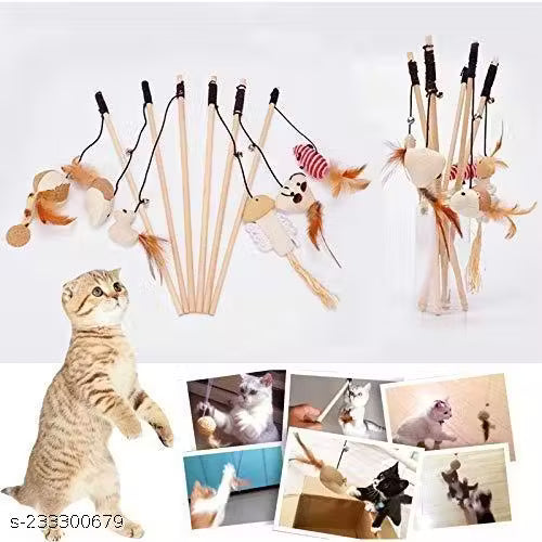 Woofy Spiral Cat Teaser Wand – 40cm Feather Interactive Play Stick for Cats & Kittens