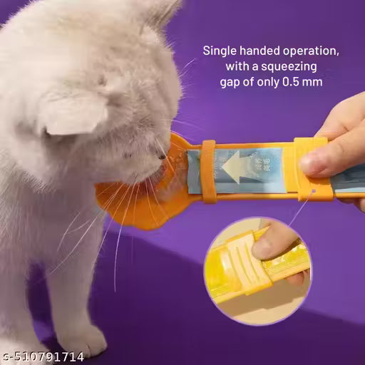 PET FUN Cat Treat Strip Feeder | Easy Squeeze Feeder for Lickable Cat & Dog Treats | Mess-Free Dispenser for Liquid Snacks & Paste Treats | Hanging Design, Pack of 2
