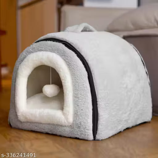 Cozy Foldable Cat Cave – Indoor Pet Bed with Anti-Slip & Water-Resistant Base