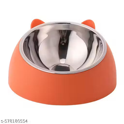 PurryFeast Scratch-Resistant Stainless Steel Cat & Pet Feeding Bowl | Non-Slip Rubber Base | Durable, Rust-Proof Food & Water Bowl for Cats, Kittens & Small Pets (Silver)