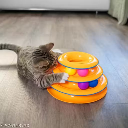 Paw N Pet Cat Tower Track – 3-Layer Interactive Roller with Colorful Balls, Puzzle Toy for Cats & Kittens