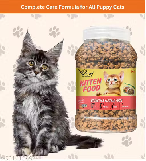 Kitten Ocean Fish Dry Cat Food – Complete Balanced Diet with Natural Ingredients, Vitamins & Minerals (450g)